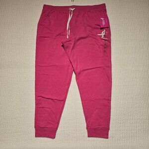Susan G Komen Pink Jogger Sweatpants with White Drawstring XXXL 3X NWT